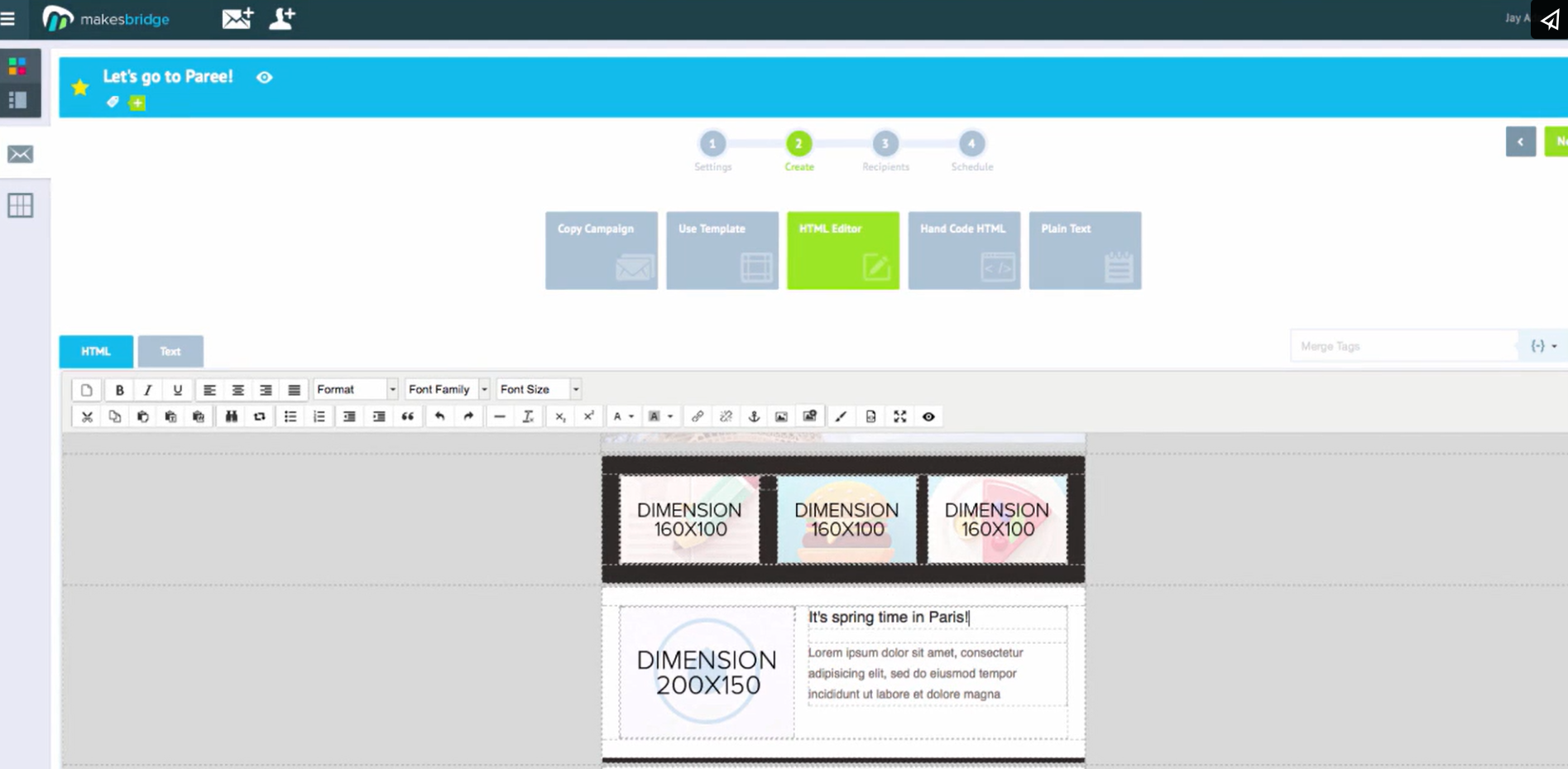 screenshot of MakesBridge Marketing Automation